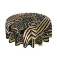 thumbnail image 2 of Art Nouveau Metallic Design Round Tablecloth 60 Inch,Washable Decorative Polyester TableClothes Cover for Dining Table Banquets Buffet Parties and Picnic, 2 of 8