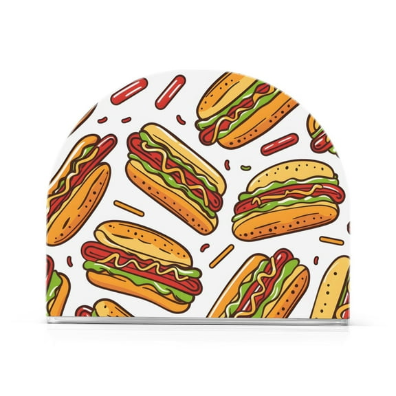 Hot Dogs Napkin Holder for Table Clear Napkin Stand Paper Holder Acrylic Organizer Dispenser Napkins for Dinner Kitchen Restaurant Room