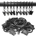 thumbnail image 5 of GYDEK 50 Pack Curtain Rings with Clips, Drapery Clips with Rings, Hangers Drapes Rings 1.26 Inch Interior Diameter, Fits up to 1 Inch Curtain Rod, Vintage Black, 5 of 11