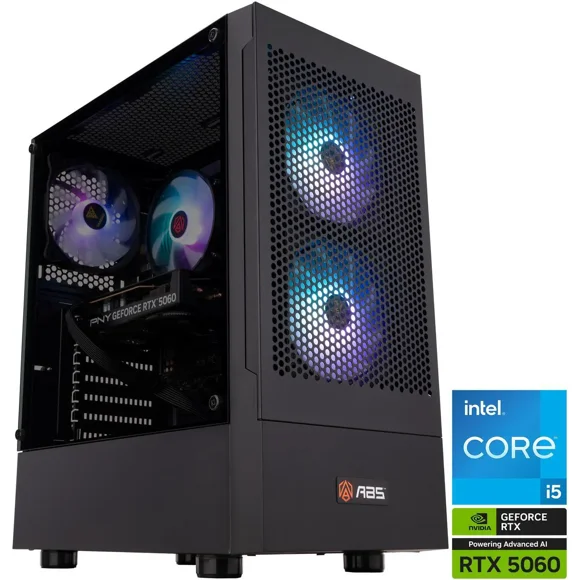 ABS Flavonius Aqua Gaming PC - Windows 11 - Intel Core 5 120 - GeForce RTX 5060 - DLSS 4 - AI-Powered Performance - 32GB DDR4 3200MHz - 1TB M.2 SSD