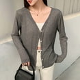 thumbnail image 5 of Women's Lightweight V Neck Button Down Cardigan Sweater For Casual Outfit With Long Sleeves Uv Protection Shirts for Women Cooling Shirts for Women, 5 of 9