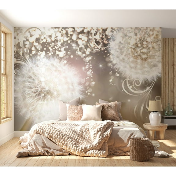 Tiptophomedecor Floral Wallpaper Wall Mural - Spellbound Dandelions
