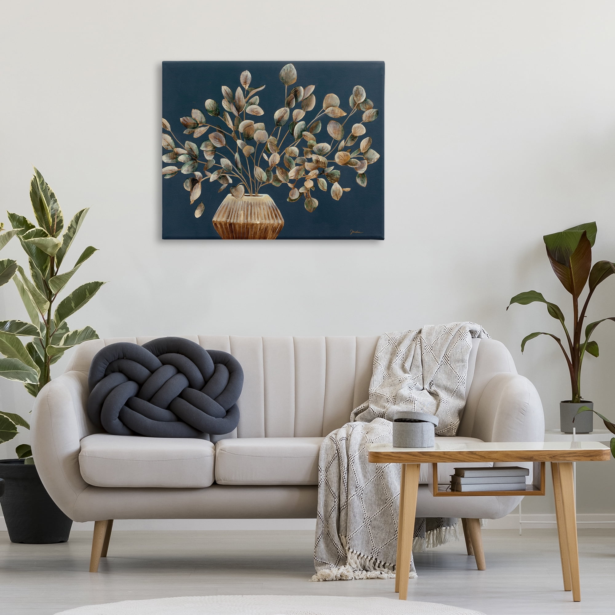 Stupell Industries Rustic Eucalyptus Leaves Botanical & Floral Painting Gallery Wrapped Canvas Art Print Wall Art, 40 x 30