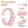 thumbnail image 4 of Uxcell Silicone Watch Bands 20mm Width Soft Quick Release Rubber Watch Bands with Silver Tone Buckle for Men Women, Pink White, 4 of 6