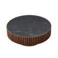 thumbnail image 3 of Kevinplus 35.43" Nesting Round Sintered Stone Tabletop Modern Drum Coffee Table, Luxury Circle Coffee Table for Apartment Walnut, 3 of 10