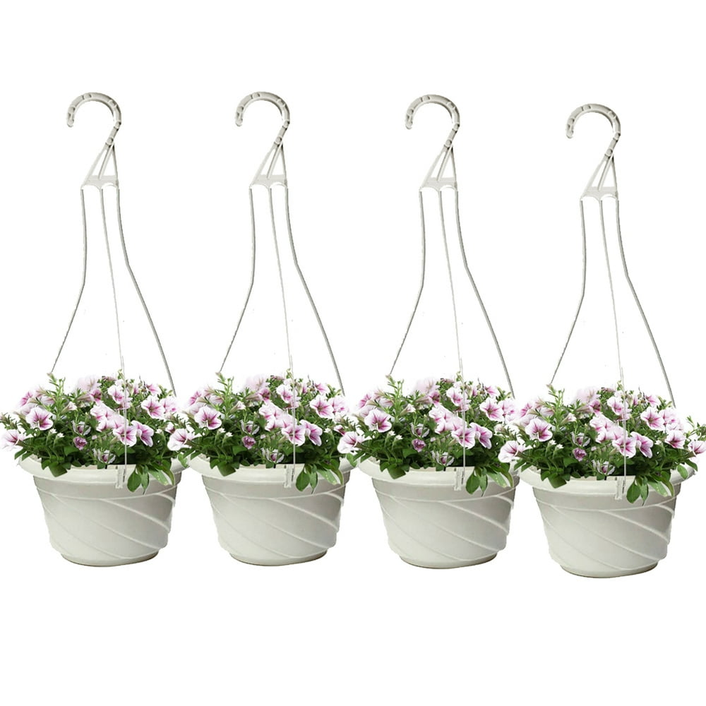 Visland Hanging Planter Pot Round Plastic Hanging Basket Flower Pot