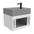 thumbnail image 4 of Castello USA Nile 24" White Wood Floating Vanity with Gray Top and Black Trim, 4 of 10