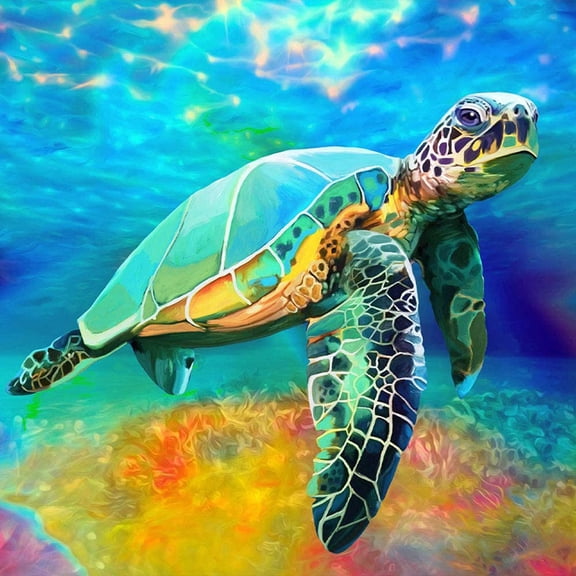 Sinkoo Sea Turtle Animal Diamond Art Kits for Adults,5D Diamond Painting Kits for Beginner, DIY Full Drill Diamond Painting Kits for Home Wall Decor Gift 12x12inch