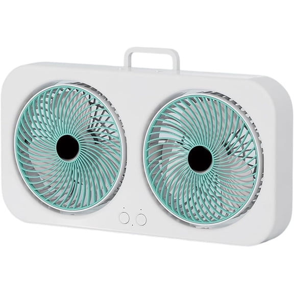 HIBIBUD Twin Digital Window Fan , Reversible Airflow Blades for In/Out Exchange, 3 Speed Portable Quiet Operation, Dual Blade Cooling Fan for Home, Bedroom, Office (White)