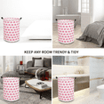 thumbnail image 4 of Laundry Basket, Collapsible Large Laundry Hamper Waterproof with Leather Handle, Dirty Clothes, Baby Kids Toy Storage Baskets Dorm - Pink Elephant, 4 of 6