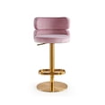 thumbnail image 3 of LUXMOD Bar Stools Modern Adjustable BarStools in Velvet Fabric Counter Height Stools Back Bar Chairs 360° Swivel Stool, 3 of 7