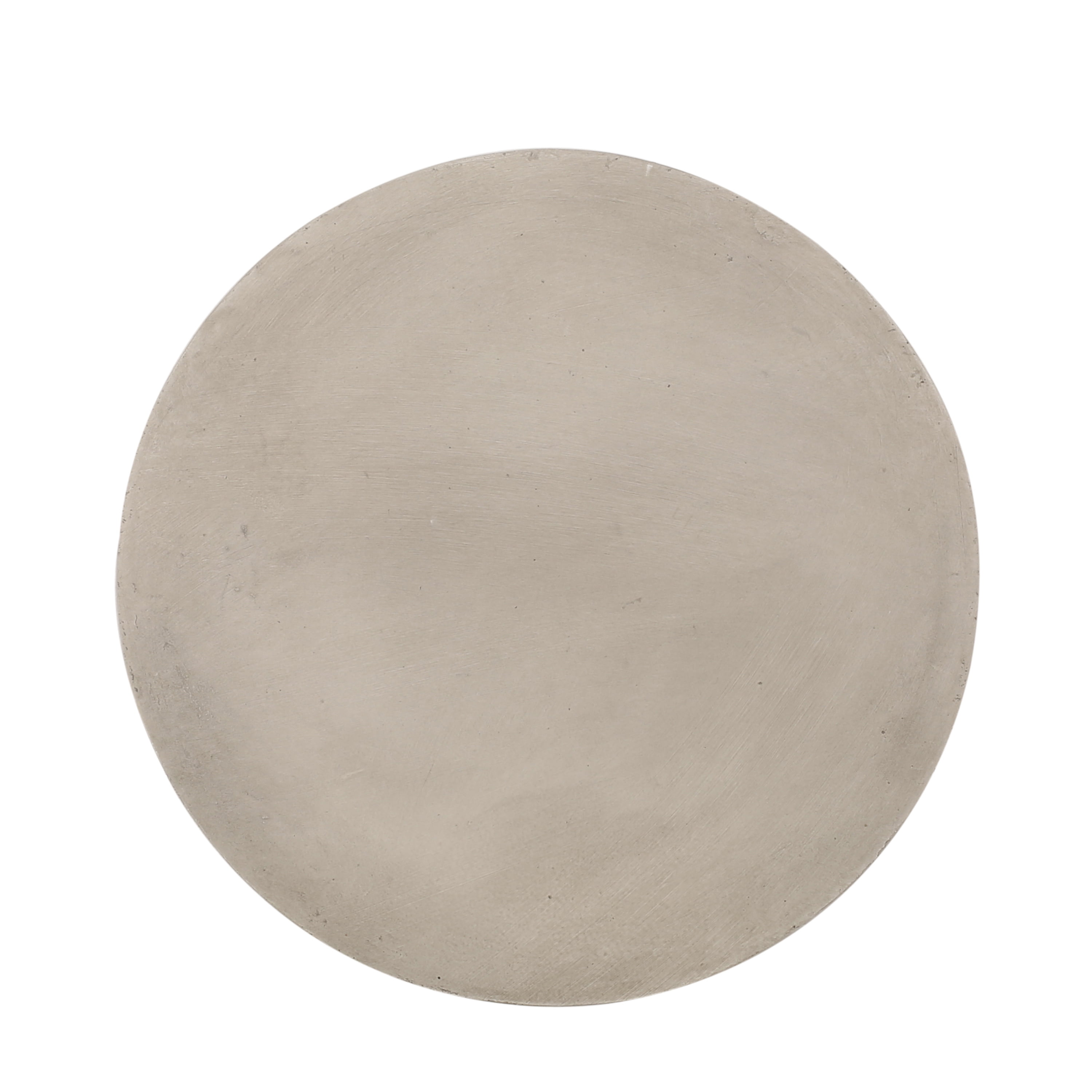 Outdoor Lightweight Concrete End Side Table for Patio Balcony Garden, Light Gray