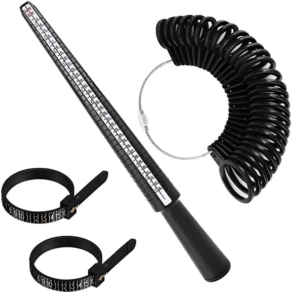 DESIGNICE 2026 New 4 Pcs Ring Measurement Tool,High Accuracy Durable Plastic Finger Size Measuring Tape Reusable Ring Sizer Measurement Tools Clear Number Ring Sizer Tool