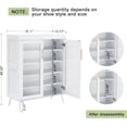 thumbnail image 2 of 5-Tier Shoe Cabinet with Glass Front Doors, Durable Storage Organizer Featuring Reinforced Support Legs, Modern Shoe Rack for Entryway or Front Door, White Finish, 2 of 6