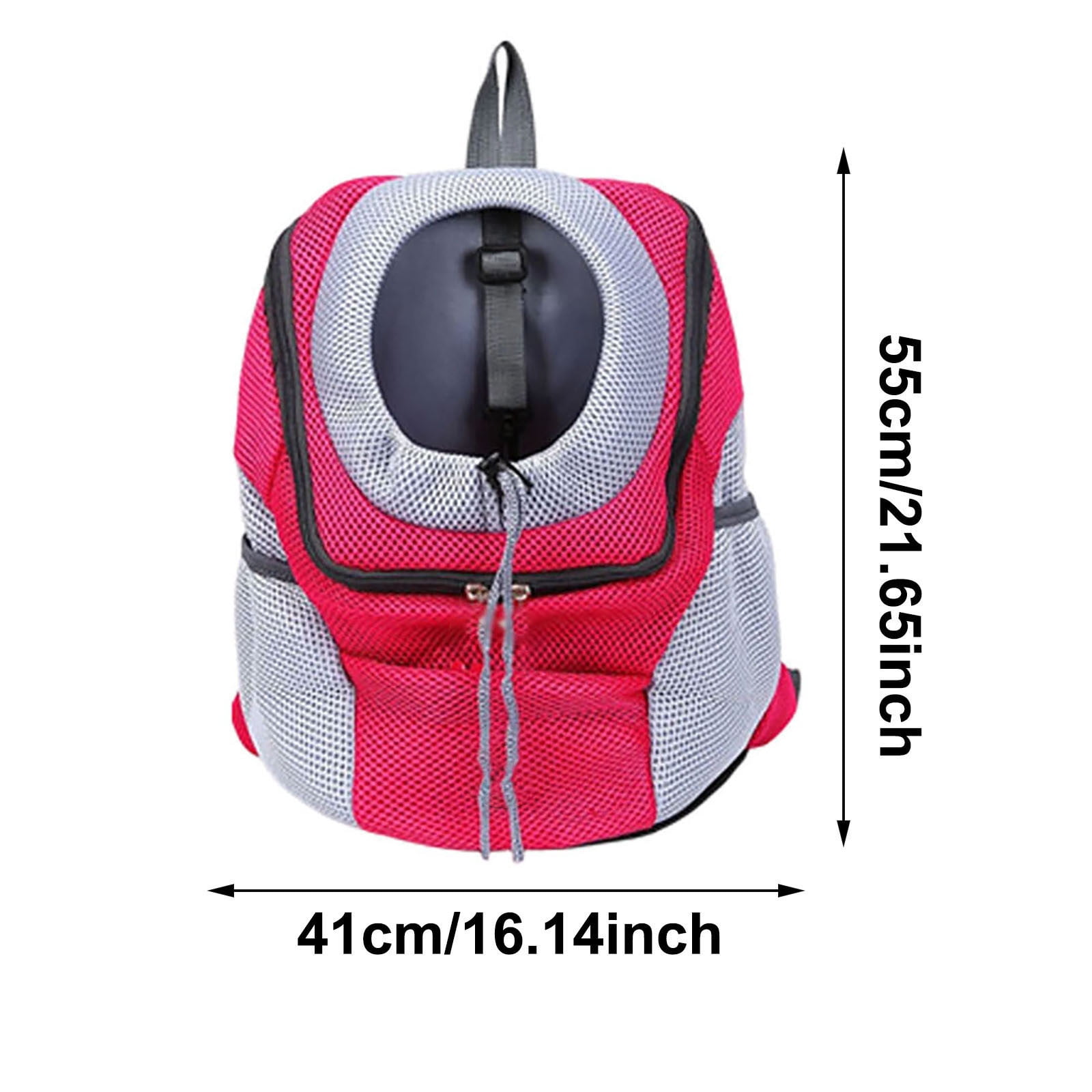 Breathable Pet Carrier Backpack, Head-Out Design Adjustable Dog Cat Backpack with Safety Belt, Mesh Ventilated Travel Backpack with Side Storage Pockets for Small Dogs Cats Outdoor Hiking(Orange,L)