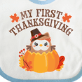 thumbnail image 4 of Inktastic My 1st Thanksgiving Cute Owl in Pumpkin Boys or Girls Baby Bib, 4 of 4