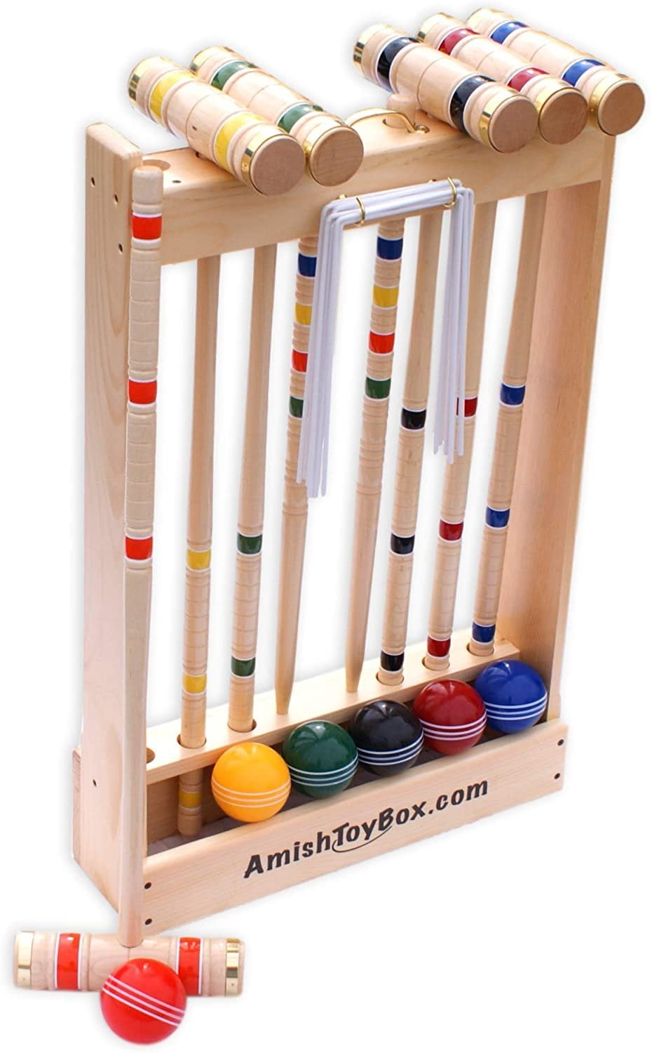 6-Player Croquet Set with 24" Handles Amish Made in USA 