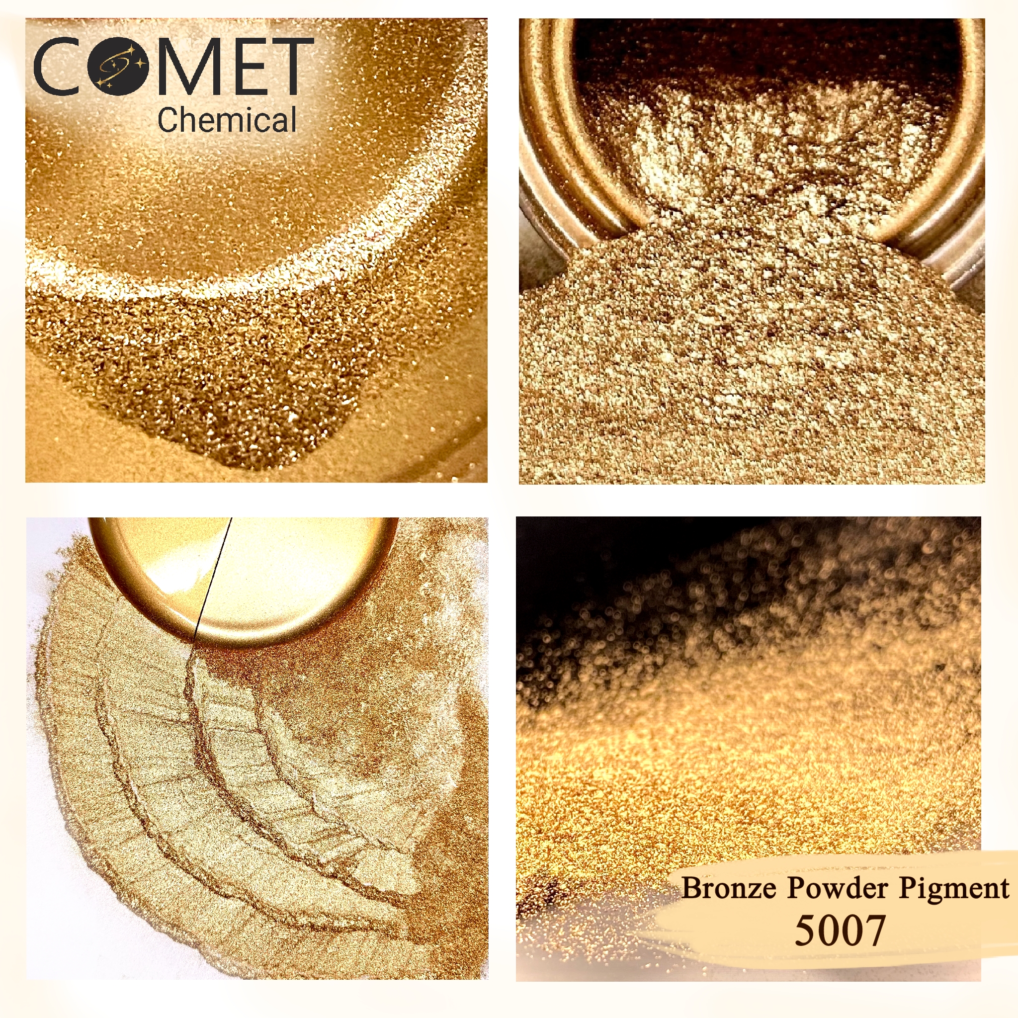 COMETCHEMICAL Metallic Pigment for Solvent, Epoxy Resin, Pale Gold, 1.54lb
