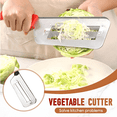 thumbnail image 5 of 2 Pcs Cabbage Chopper Shredder - Stainless Steel Kitchen Knife for Slicing, Grating & Shredding - Perfect for Sauerkraut, Coleslaw, Vegetables - Sharp Blades,Black & Red Handle, 5 of 7
