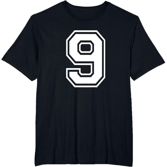 t-shirt Number 9 Birthday Gift Sports Player Team Numbered Jersey T-Shirt mens,black,women,funny,men,journey,Crew Neck, Short Sleeve,printing