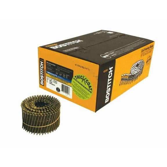 Bostitch 2-1/2 in. 13 Ga. Angled Coil Siding Nails 15 deg. Ring Shank 3600 pk