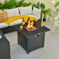 thumbnail image 3 of Patiojoy 32 Inch Patio Propane Gas Fire Table 50,000 BTU Square Fire Pit Table w/ Clear Glass Rocks & PVC Protective Cover, 3 of 10
