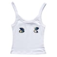 thumbnail image 4 of Women's Tanks Lightweight Ribbed Print Vest for Everyday Wear Blue S, 4 of 4