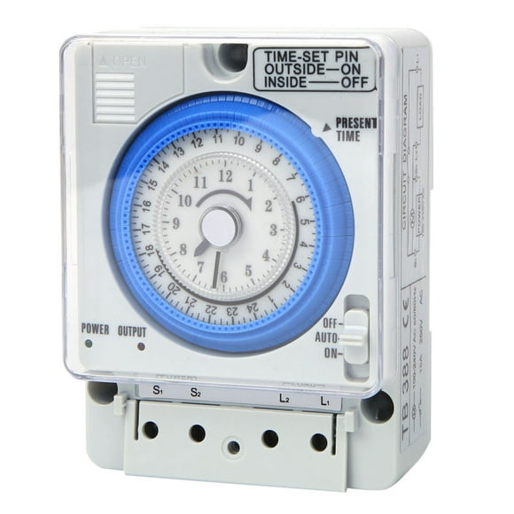 Interrupteur de Minuterie Mécanique, Interrupteurs de Minuterie Programmable, AC220V 10A Programmable pour les Lumières Domestiques