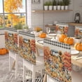 thumbnail image 2 of Thanksgiving Chair Covers Set of 8 Pumpkin Truck Flowers Black White Plaids Chair Back Covers Stretch Removable Washable Slipcovers Protector for Dining Room Kitchen Party Decor, 2 of 5