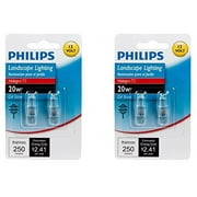 Philips 417204 Landscape Lighting 20-Watt T3 12-Volt Bi-Pin Base Light Bulb, 2 x 2 Pack