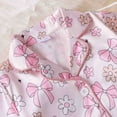thumbnail image 4 of Ensemble de Pyjama en Satin pour Petit Garçon, Imprimé Floral, Ensemble de Pyjama à Boutons pour Filles, Ensemble de Pyjama Classique, Pyjamas de Noël pour Filles 4T 5T, 4 of 8