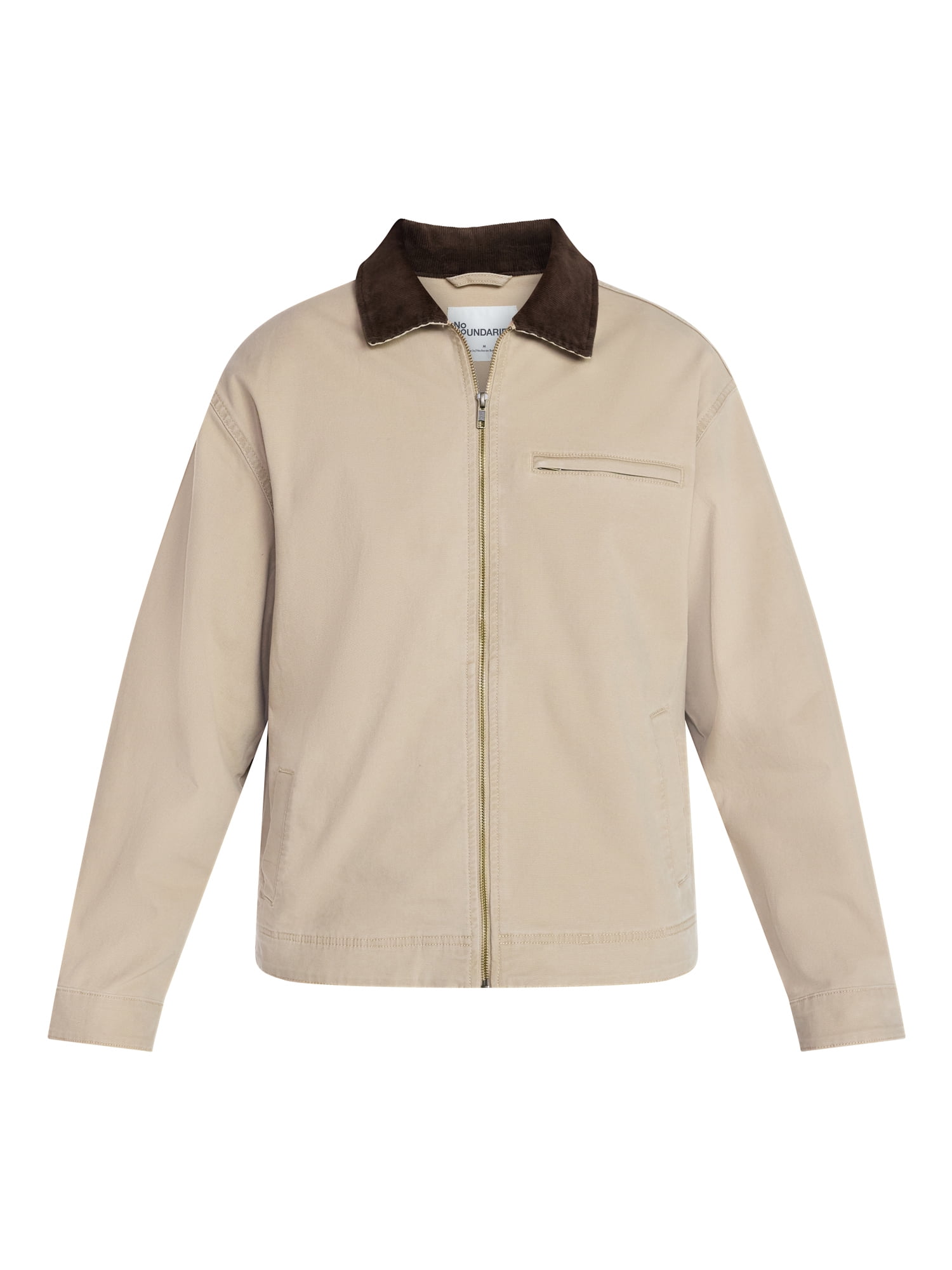 No Boundaries Full Zip Work Jacket with Long Sleeves, Men's XS-5XL
