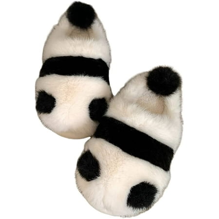 

CoCopeaunt Women s Soft Plush Panda Fuzzy Slippers Winter Faux Fur Kawaii Animal Home Slippers