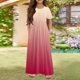thumbnail image 2 of Girls Summer Sundress Short Sleeve Ombre Maxi Dress Soft and Comfortable Casual Long Dress for Kids Perfect for Summer ,Sie:160, 2 of 6