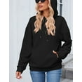 thumbnail image 5 of Hoodies for Women Casual Long Sleeve Drawstring Waffle Cotton Hooded Sweatshirt Jacket with Kangaroo Pocket Alsol Lamesa, 5 of 6