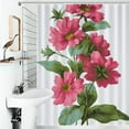 thumbnail image 4 of Dahlia Flower Shower Curtain , Enchanted Forest Scenic Bathroom Decor Sets, Waterproof Fabric with Hooks, 4 of 7