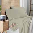 thumbnail image 6 of Purity Home Full Bed Sheet Set - 100% Cotton Percale, 400 Thread Count - Cool, Crisp, Breathable & Durable 4-Piece - Tan, 6 of 9