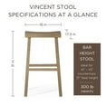 thumbnail image 5 of Maven Lane Vincent Wooden Rustic Kitchen Bar Stool, Antiqued Grey, Set of 4, 5 of 6
