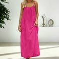 thumbnail image 6 of XIAOCHA Women's Backless Maxi Dress Spaghetti Strap Flowy Loose Fit Dress Casual Beach Vacation Dress, 6 of 7