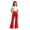 Red, variant on Shadoumai Girls School Uniform Pants Dress Bottoms Size 6-15 Years | Elastic High Waisted, with Pockets, Wide Leg, Decorative Button, Front Seam, Cute Fall Winter Clothes,5-6 Years