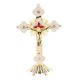 thumbnail image 1 of Cruz de pie de Metal, decoración de diamantes de imitación rojos, crucifijo de pie de elegancia Retro exquisita con Base para hogares cristianos, 1 of 5