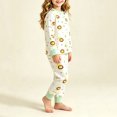 thumbnail image 5 of ITSAME Girls Outfit 2-Piece Cartoon Print Cotton Long Sleeve Crewneck Pullover and Pants Sleepwear Set Size 3T, 5 of 6