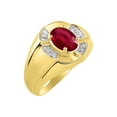 thumbnail image 4 of RYLOS 14K Yellow Gold Ring 8X6MM Oval Gemstone & Diamond Unisex Rings Ruby July Birthstone Ring Size 12, 4 of 6