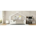 thumbnail image 2 of Kacho Twin Size Metal House Platform Bed, Easy Assembly, Platform Bed for Living Room, Bedroom, Childroom, White, 2 of 10