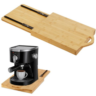 2 Pcs Wooden Kitchen Appliances Slider Handy Sliding Tray for Coffee Maker  Kitchen Appliance Moving Caddy Countertop Slider with Smooth Rolling Wheels