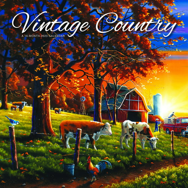 Vintage Country 2023 Square Wall Calendar 12x12 by Browntrout P3