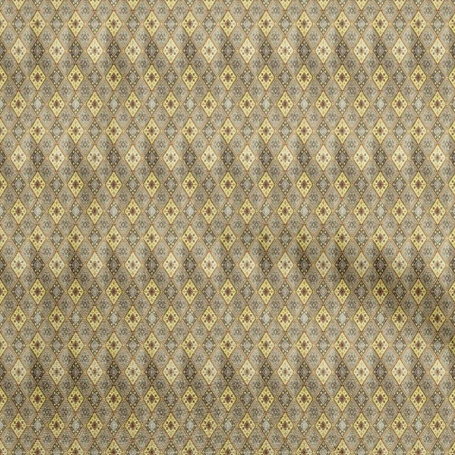 oneOone Velvet Yellow Fabric Asian Kilim Craft Projects Decor Fabric Printed By The Yard 58 Inch Wide