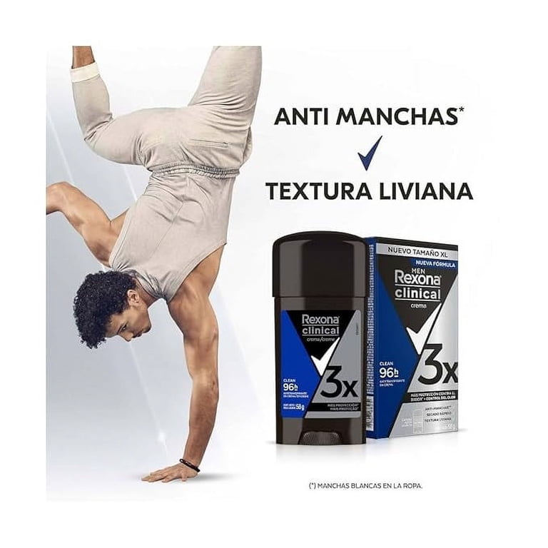 Rexona Clinical Men's Deodorant Cream, Antitranspirante Clean, 58