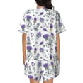 thumbnail image 3 of Bixox Women's Lavender Bicycle Printed Pajama Set 2 Piece Lounge Set Top and Shorts Soft Pajamas, Shorts with Pockets, 3 of 7