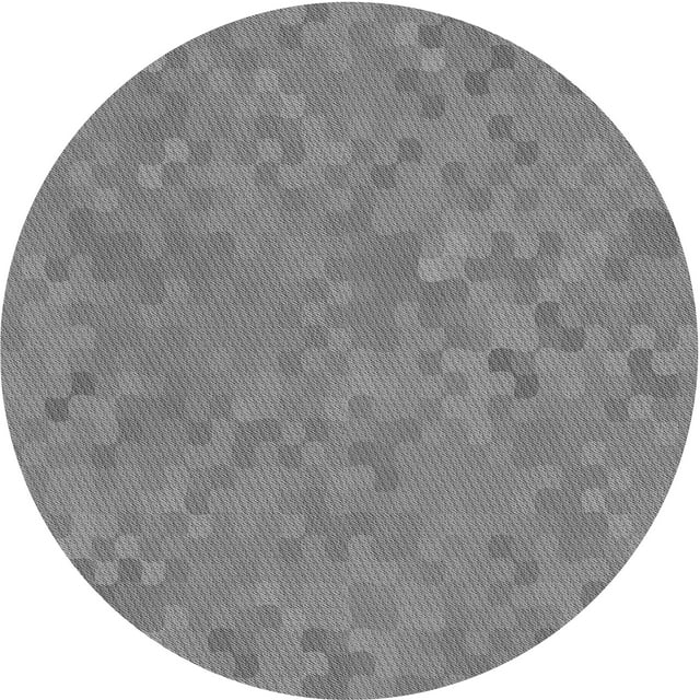 Ahgly Company Tapis de Zone Rond d'Intérieur Lavable à la Machine, Style Transitionnel, Gris Fumé, 4 Pieds Rond